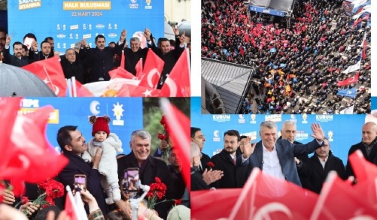 Kadem Ekşi ve Murat Kurum Maltepe meydanında coşkuyla karşılandı