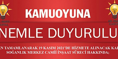 KAMUOYUNA DUYURU