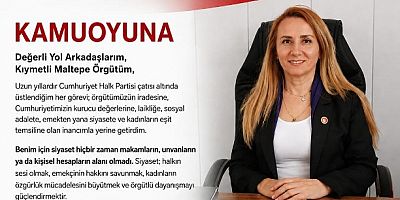 Fidan Yıldız, CHP Maltepe İlçe Kadın Kolları Başkanlığı görevinden ve parti üyeliğinden istifa ederek Özgür Özel'in kuracağı Yeni Parti’ye katılıyor