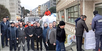 MAÇKA BELEDİYESİNDEN DEPREM BÖLGESİNE 2 KAMYON YARDIM MALZEMESİ GÖNDERİLDİ